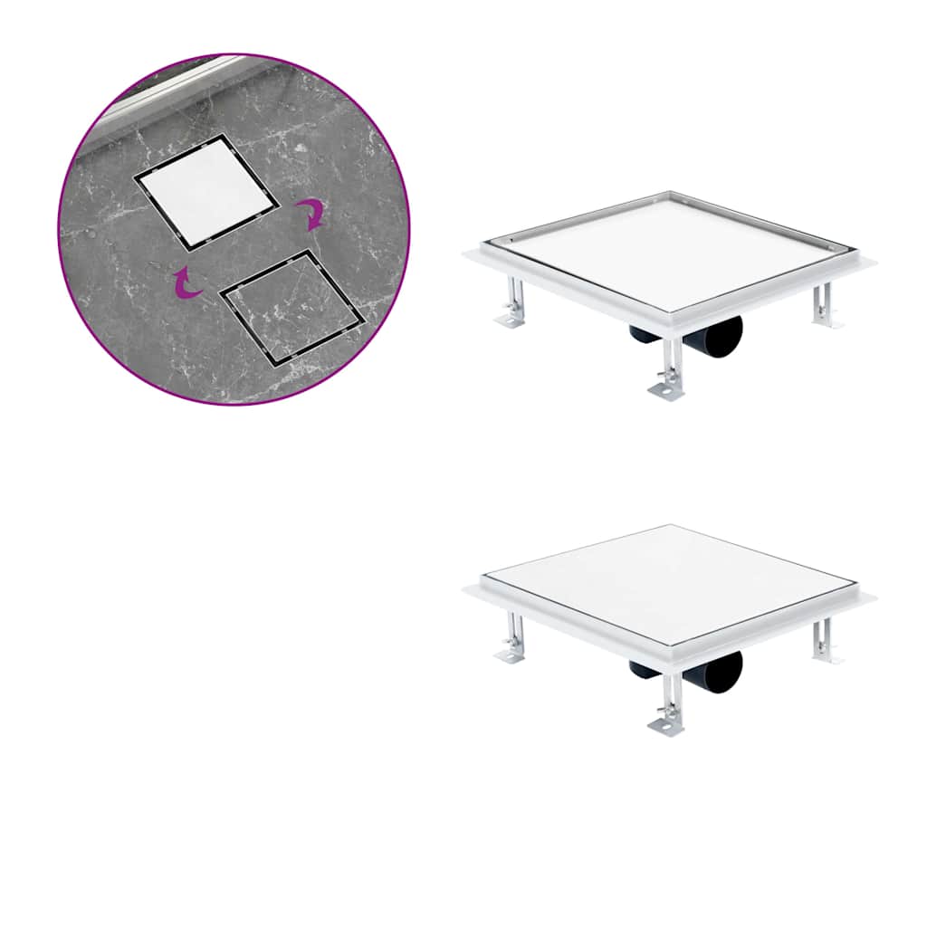 Desagüe de ducha cubierta inserción suelo acero inox. 28x28 cm v3024 Vetonek