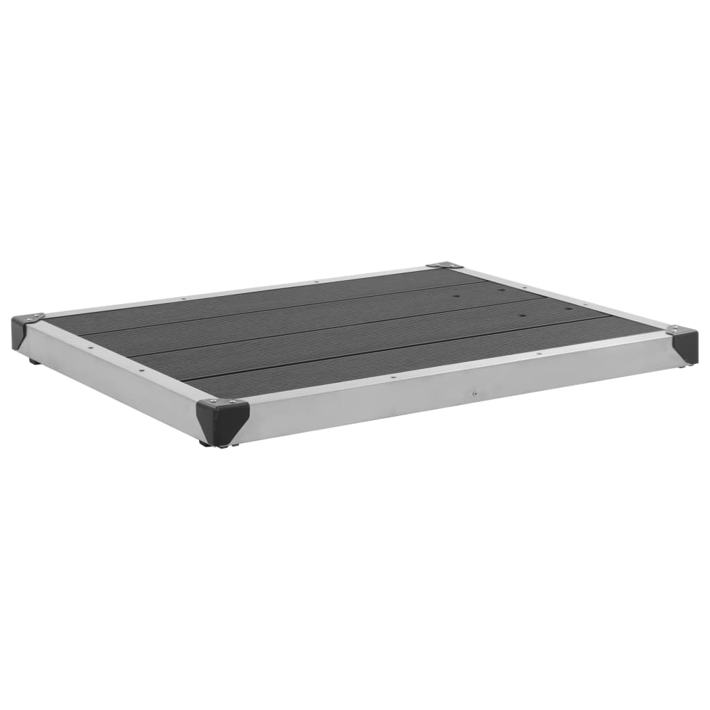 Vetonek Plato de ducha de jardín WPC acero inoxidable gris 80x62 cm