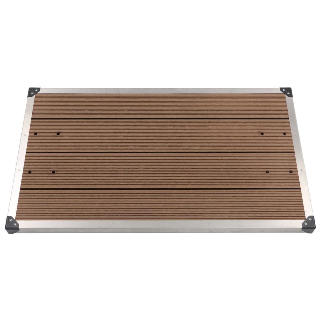 Plato de banho de jardim WPC Brown Aço inoxidável 110x62 cm