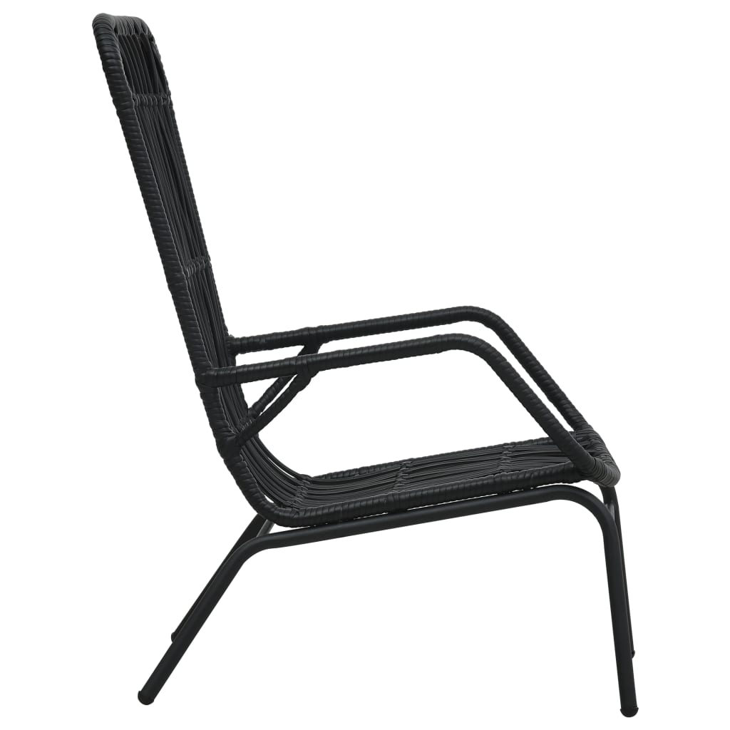 Chaise de jardin noire synthétique