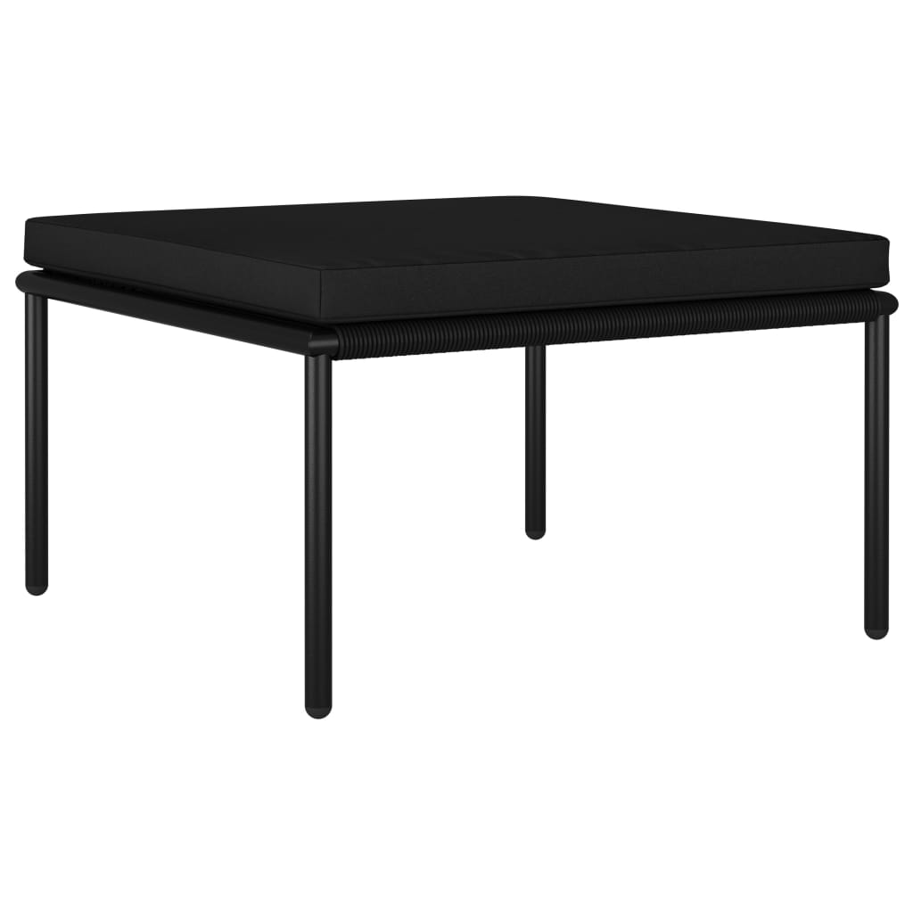 Juego de muebles de jardín 8 piezas con cojines PVC negro vidaXL