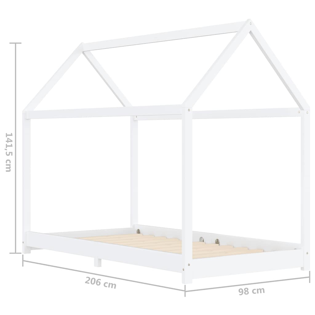 Estructura de cama infantil madera maciza pino blanco 90x200 cm vidaXL