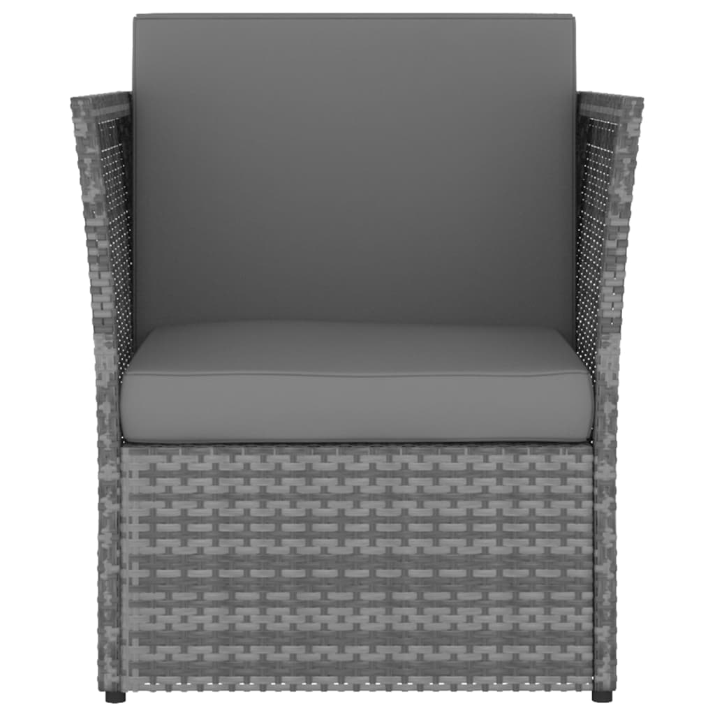 Garden chair with gray anthracite synthetic stool