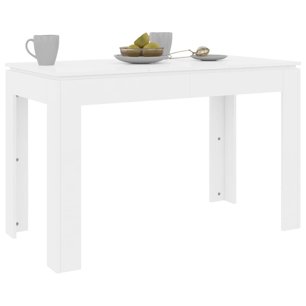 Mesa de comedor madera de ingeniería blanco brillo 120x60x76 cm vidaXL