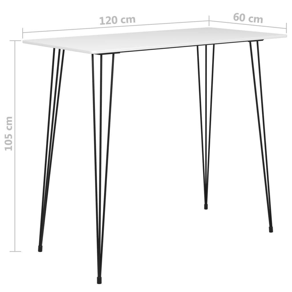 Mesa alta de cocina blanco 120x60x105 cm