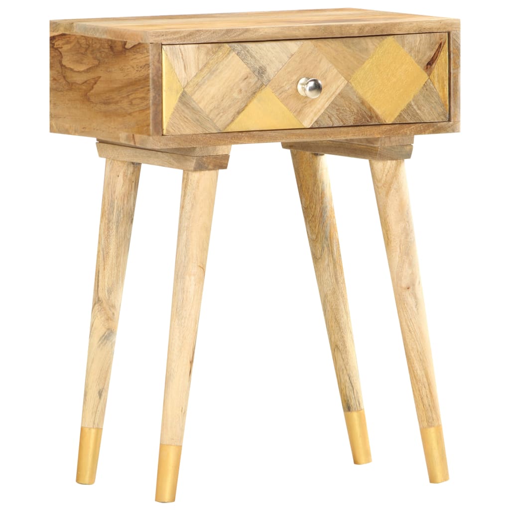 Mesita de noche de madera maciza de mango 43x30x58 cm