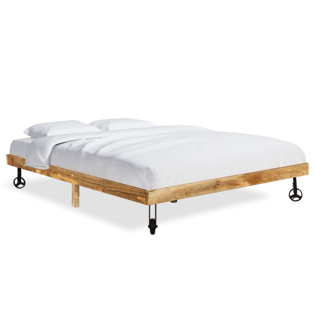 Vetonek Estructura de cama sin colchón madera maciza mango 200x200 cm