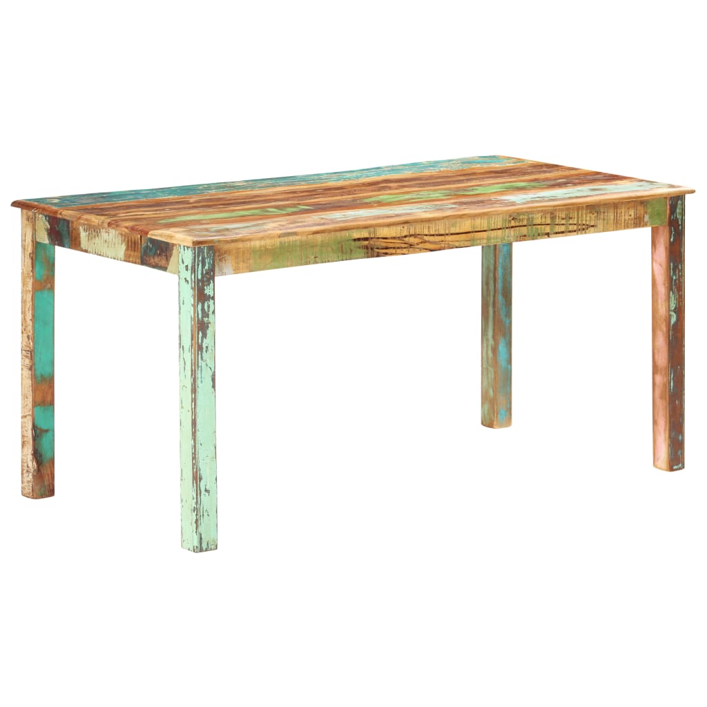 Vetonek Mesa de comedor de madera maciza reciclada 160x80x76 cm