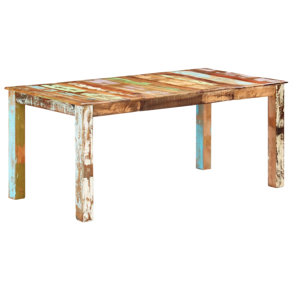 Vetonek Mesa de comedor de madera maciza reciclada 180x90x76 cm