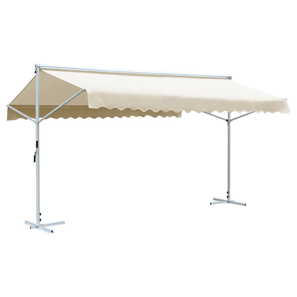 Vetonek Toldo de pie independiente color crema 600x300 cm