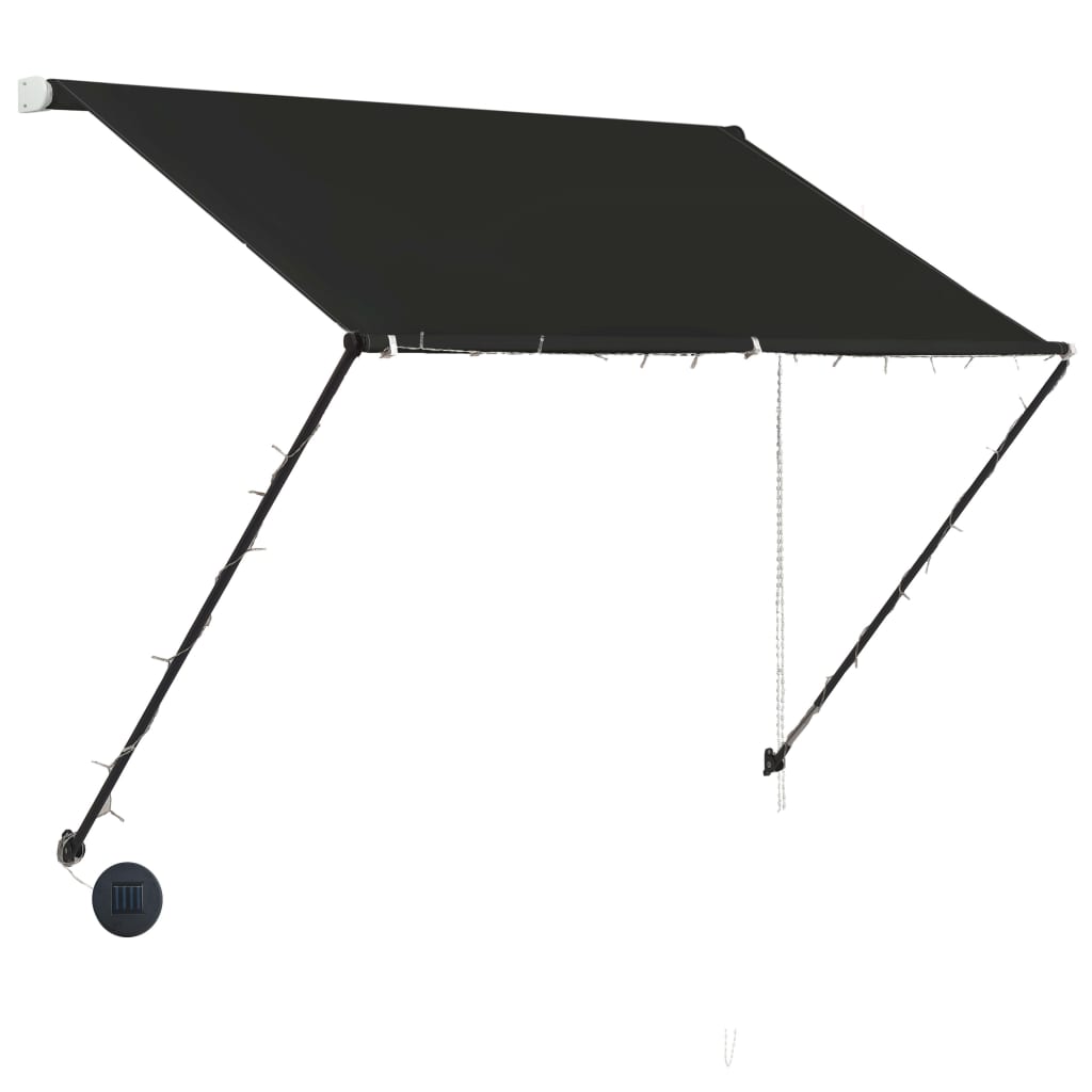 Toldo retráctil con LED gris antracita 150x150 cm vidaXL