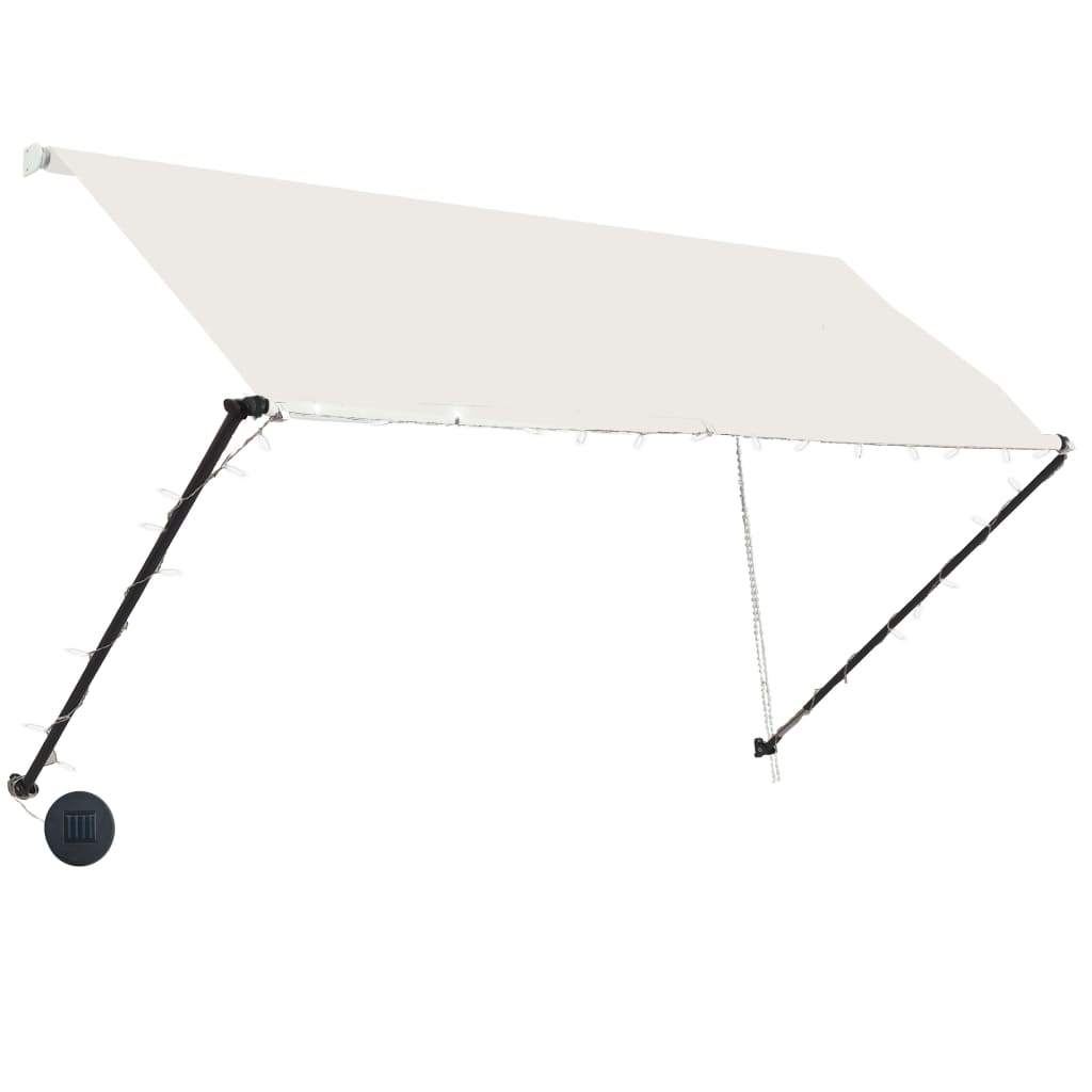 Toldo retráctil con LED color crema 250x150 cm vidaXL