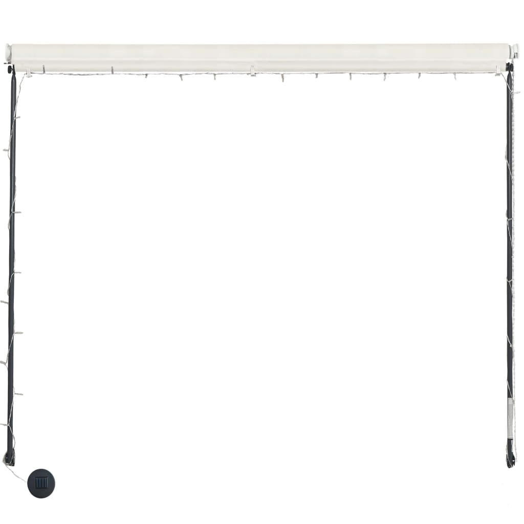 Toldo retráctil con LED color crema 250x150 cm vidaXL