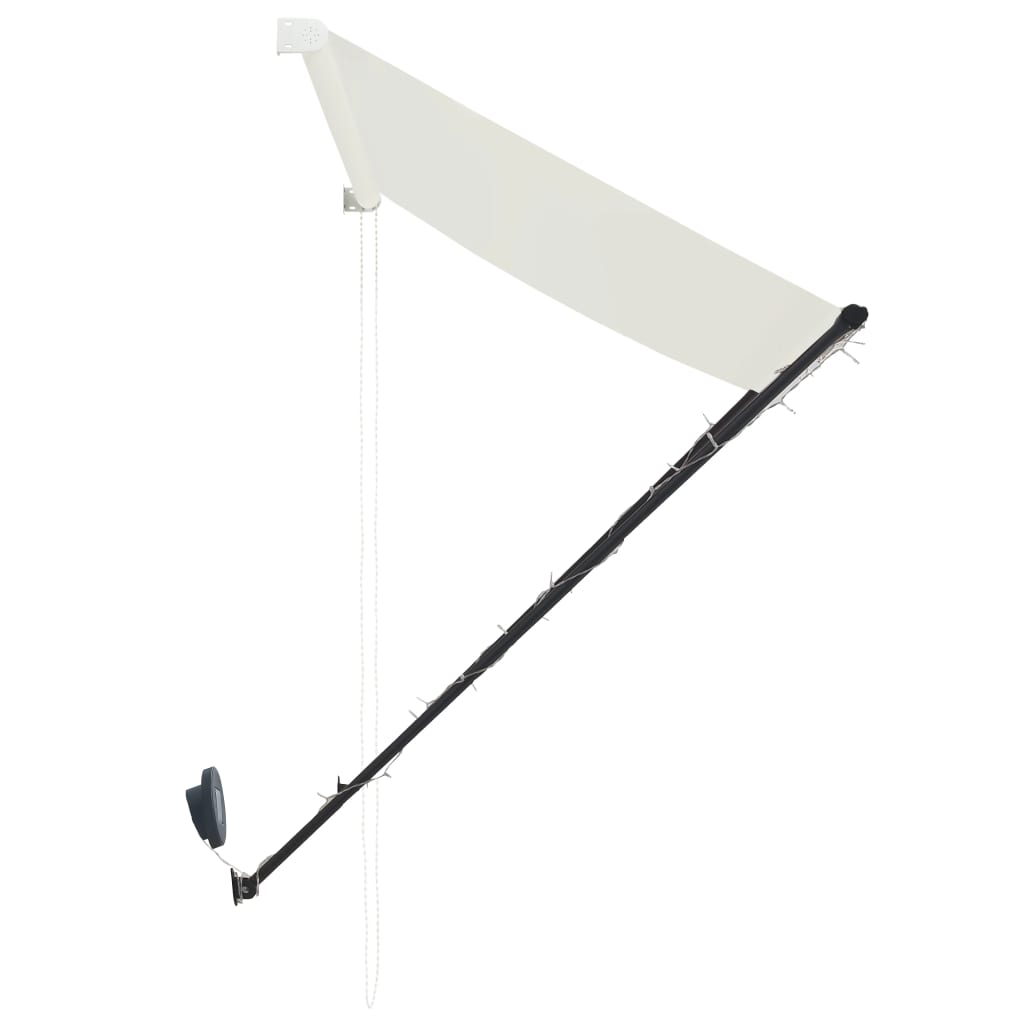 Toldo retráctil con LED color crema 250x150 cm vidaXL