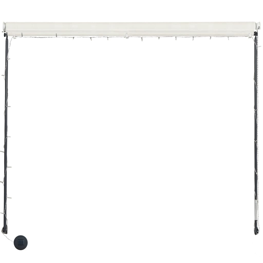 Toldo retráctil con LED color crema 300x150 cm vidaXL