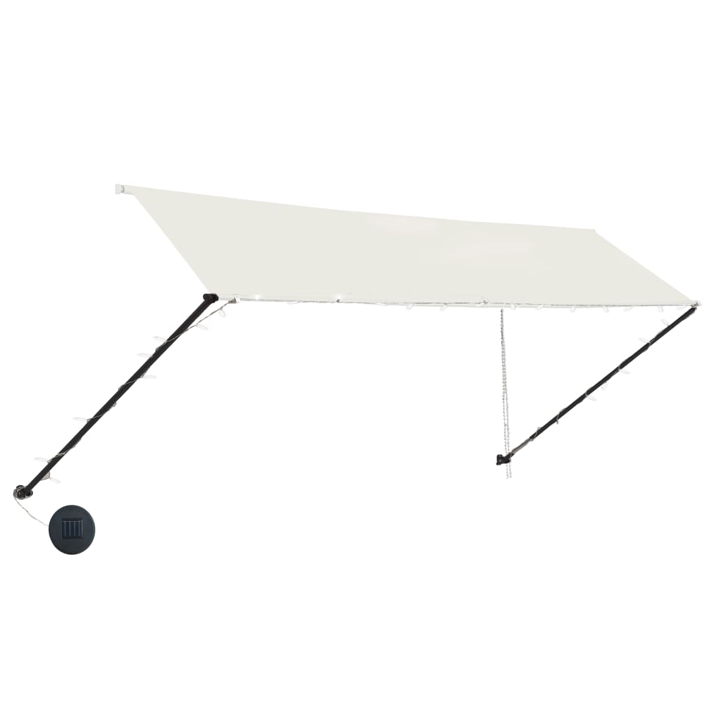 Toldo retráctil con LED color crema 350x150 cm vidaXL