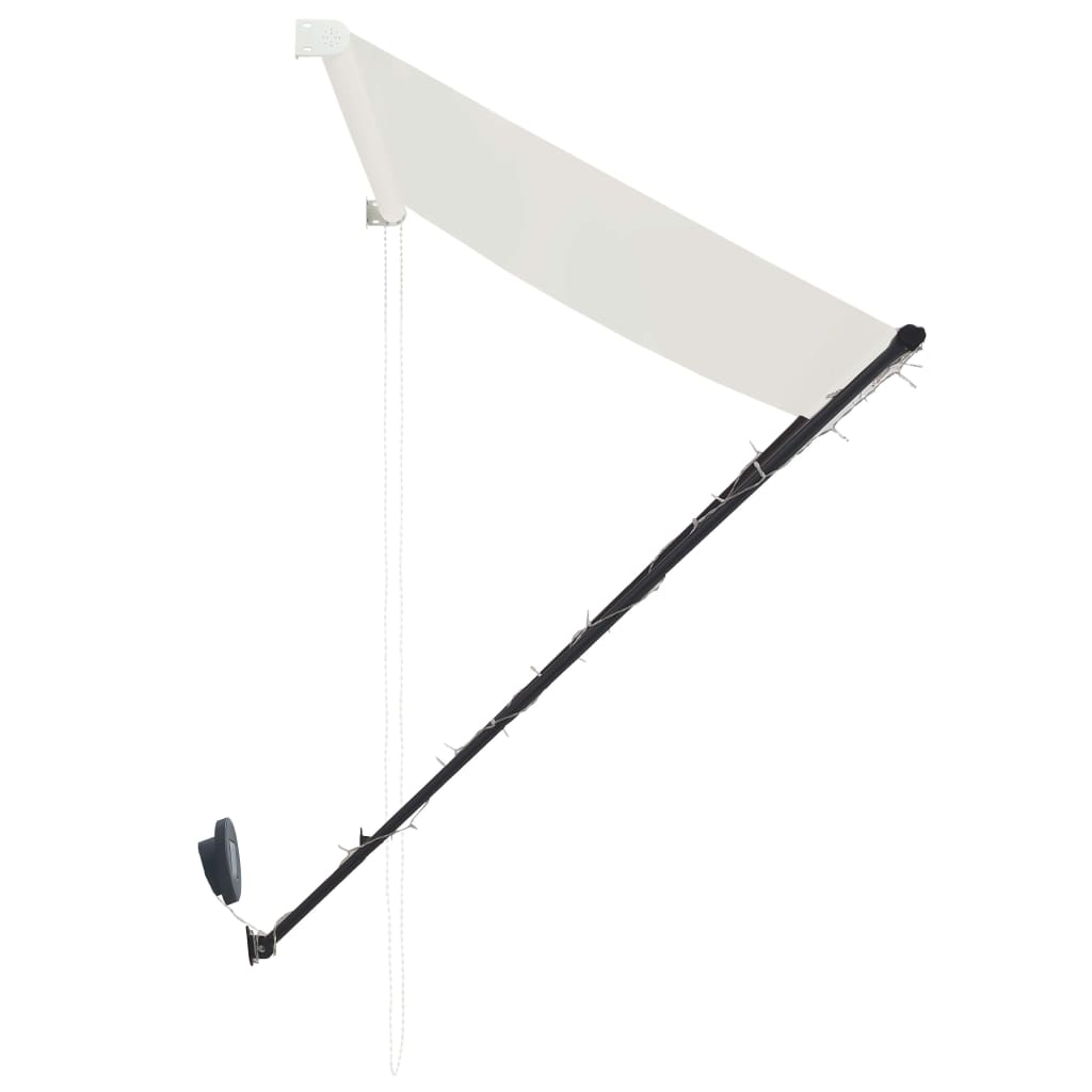 Toldo retráctil con LED color crema 350x150 cm vidaXL