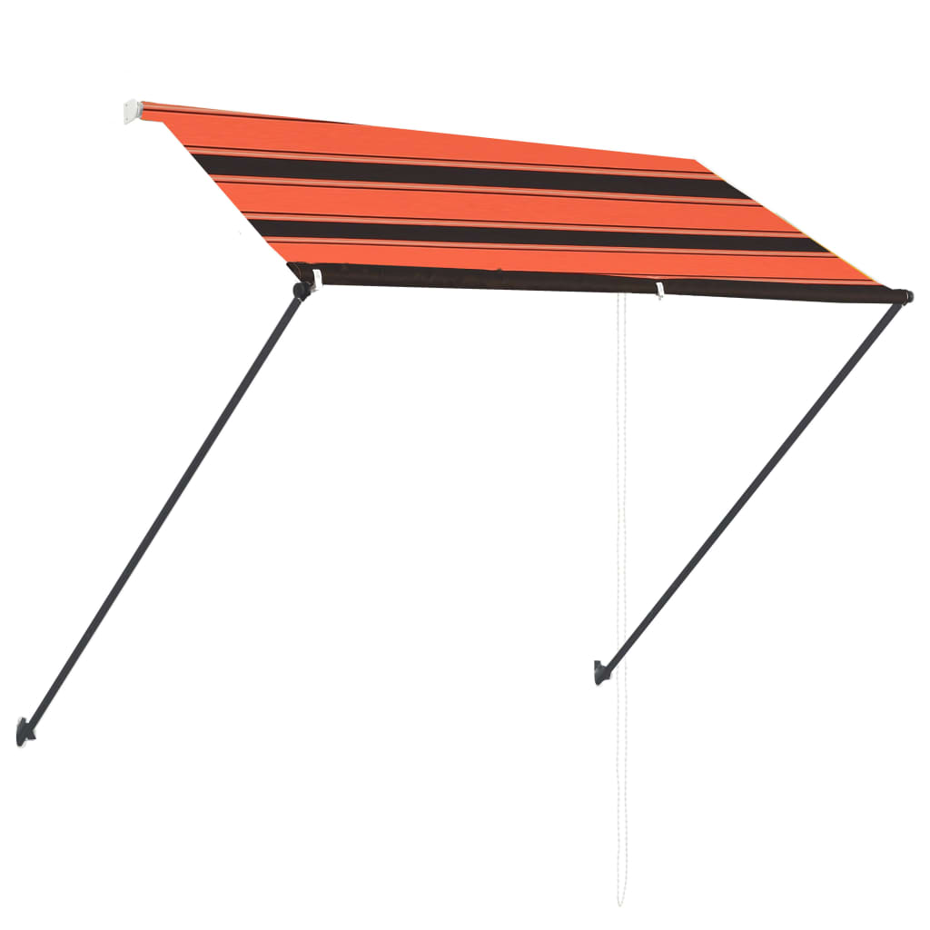 Toldo retráctil con LED naranja y marrón 250x150 cm vidaXL