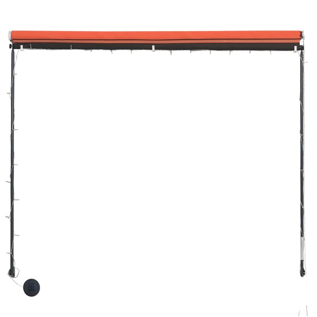 Toldo retráctil con LED naranja y marrón 250x150 cm vidaXL