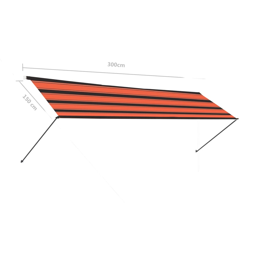 Toldo retráctil con LED naranja y marrón 300x150 cm vidaXL