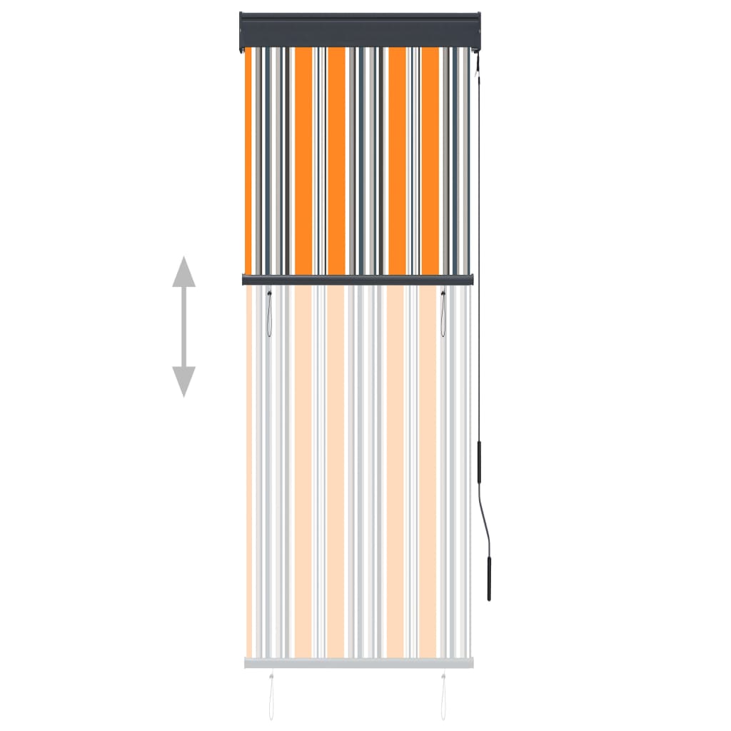 Estor enrollable de exterior amarillo y azul 60x250 cm