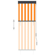White and orange outdoor roller blind 60x250 cm v5058 - Vetonek