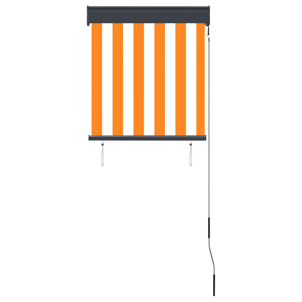 White and orange outdoor roller blind 60x250 cm v5058 - Vetonek