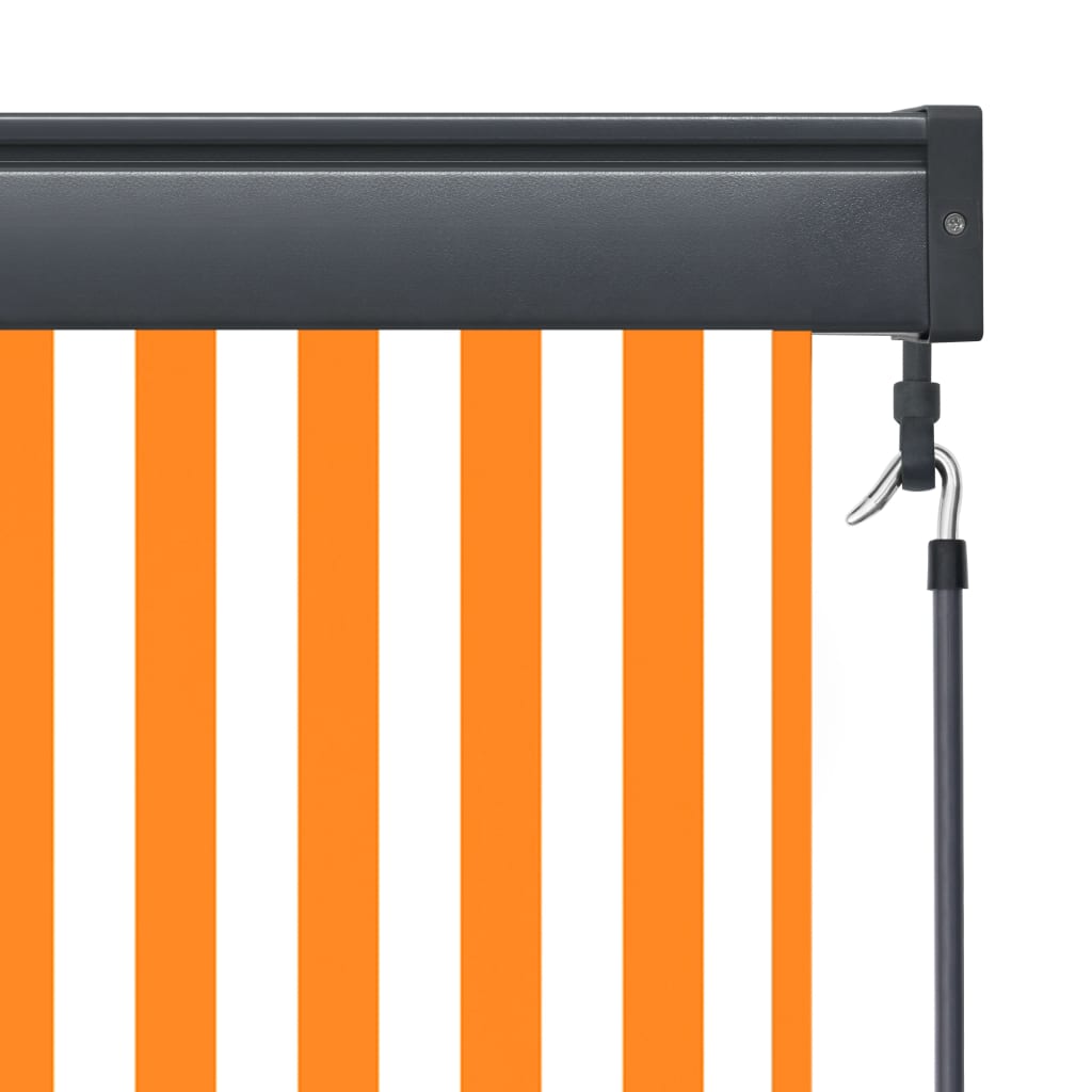 White and orange outdoor roller blind 60x250 cm v5058 - Vetonek