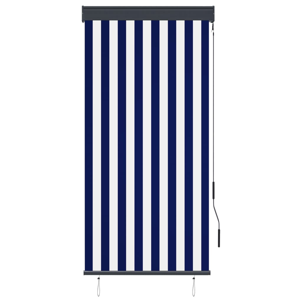 Vetonek Blue and white outdoor roller blind 80x250 cm