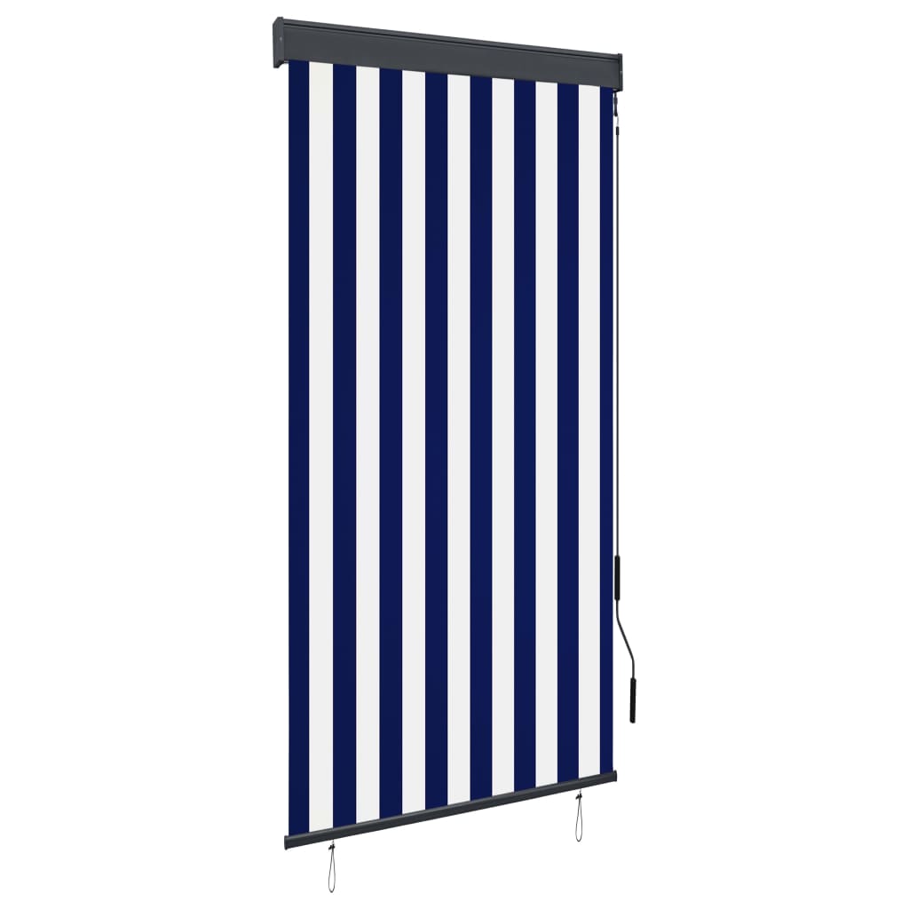 Vetonek Estor enrollable de exterior azul y blanco 80x250 cm