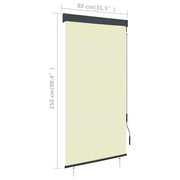 Cream outdoor roller blind 80x250 cm V5133 Vetonek