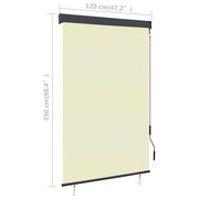 Cream outdoor roller blind 120x250 cm V5256 Vetonek