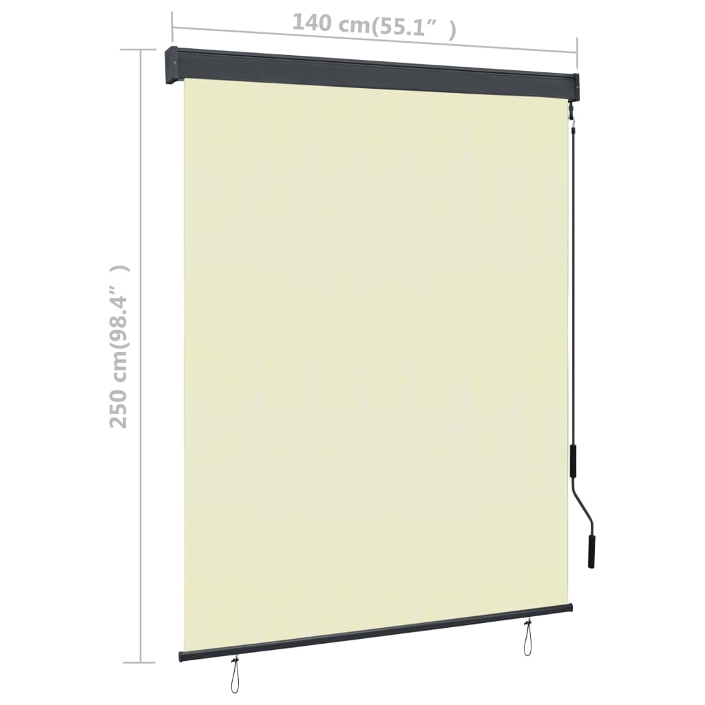 Cream outdoor roller blind 140x250 cm V5317 Vetonek