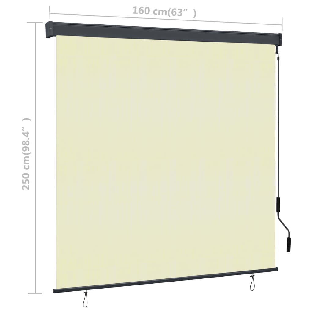 Cream outdoor roller blind 160x250 cm V5379 Vetonek