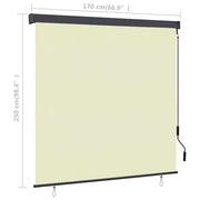 Cream outdoor roller blind 170x250 cm V5430 Vetonek