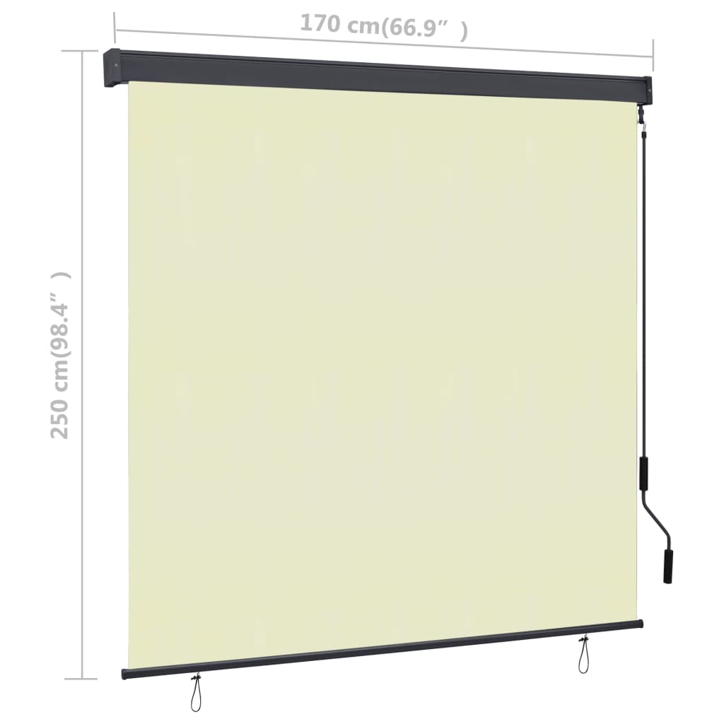Cream outdoor roller blind 170x250 cm V5430 Vetonek