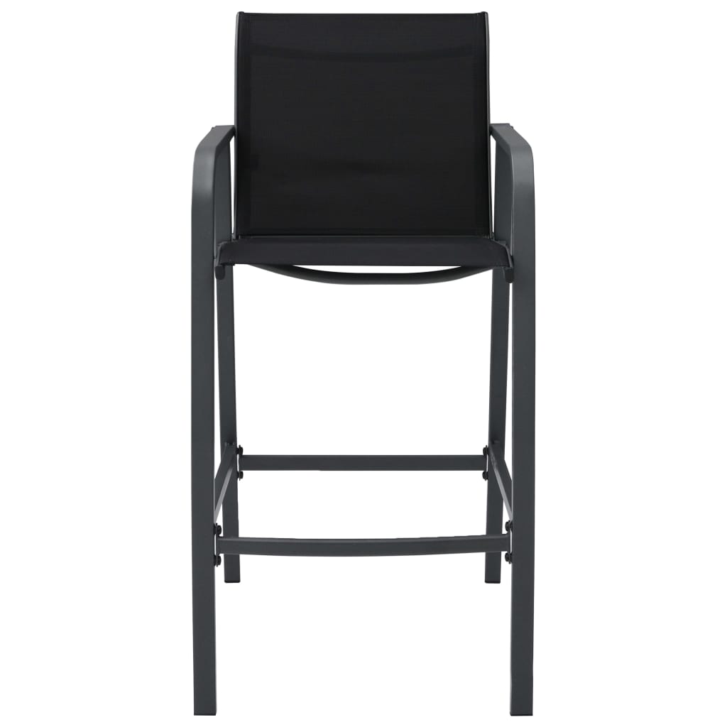 High garden chairs 4 units textilene black