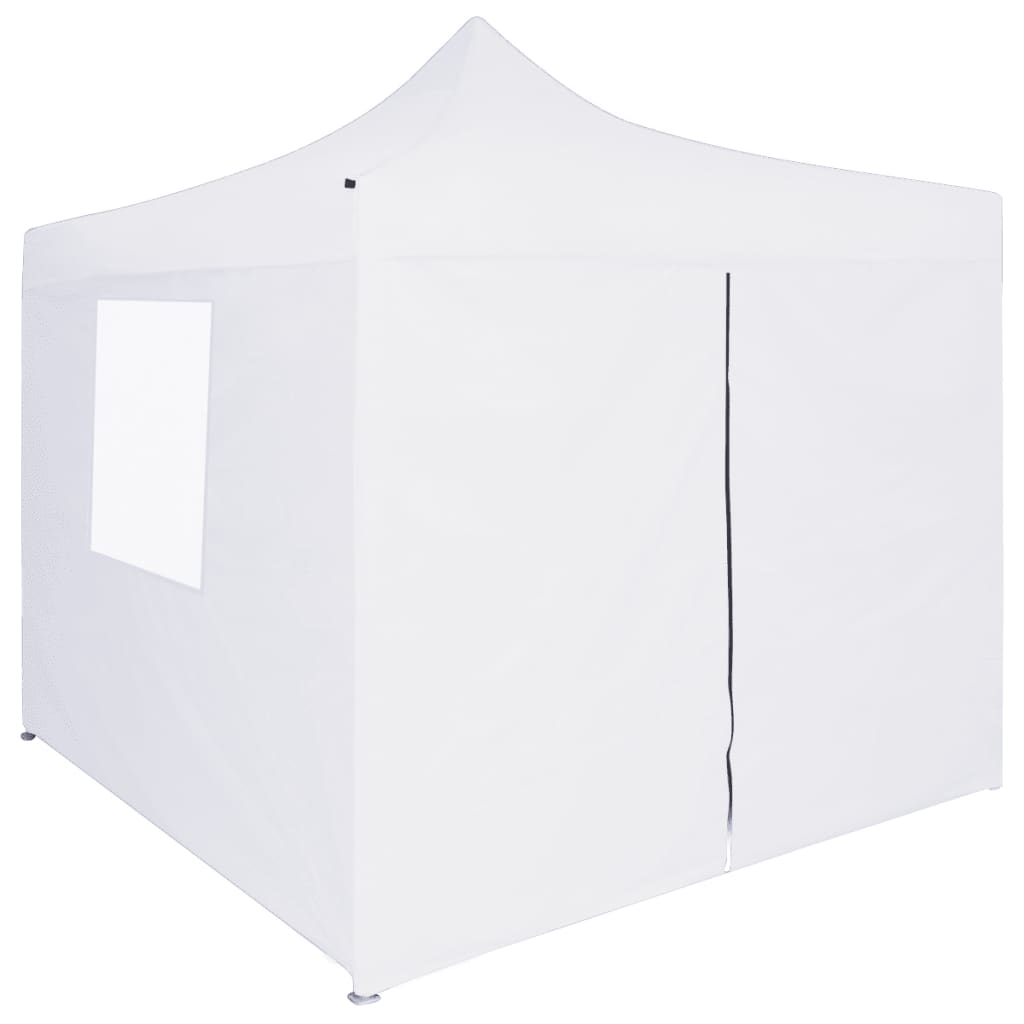 Vetonek Carpa plegable profesional con 4 paredes acero blanco 3x3 m