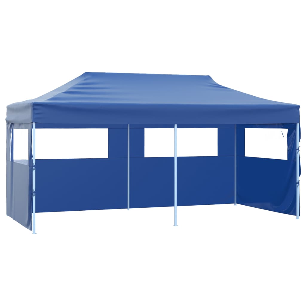 Carpa plegable profesional con 4 paredes acero azul 3x6 m v0172 Vetonek