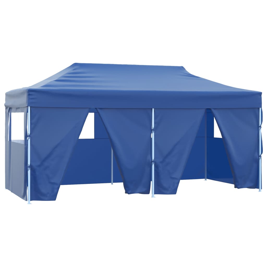 Vetonek Carpa plegable profesional con 4 paredes acero azul 3x6 m