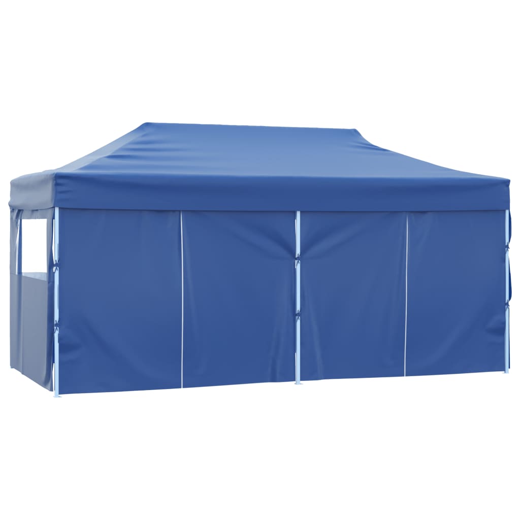 Carpa plegable profesional con 4 paredes acero azul 3x6 m V65 - Vetonek
