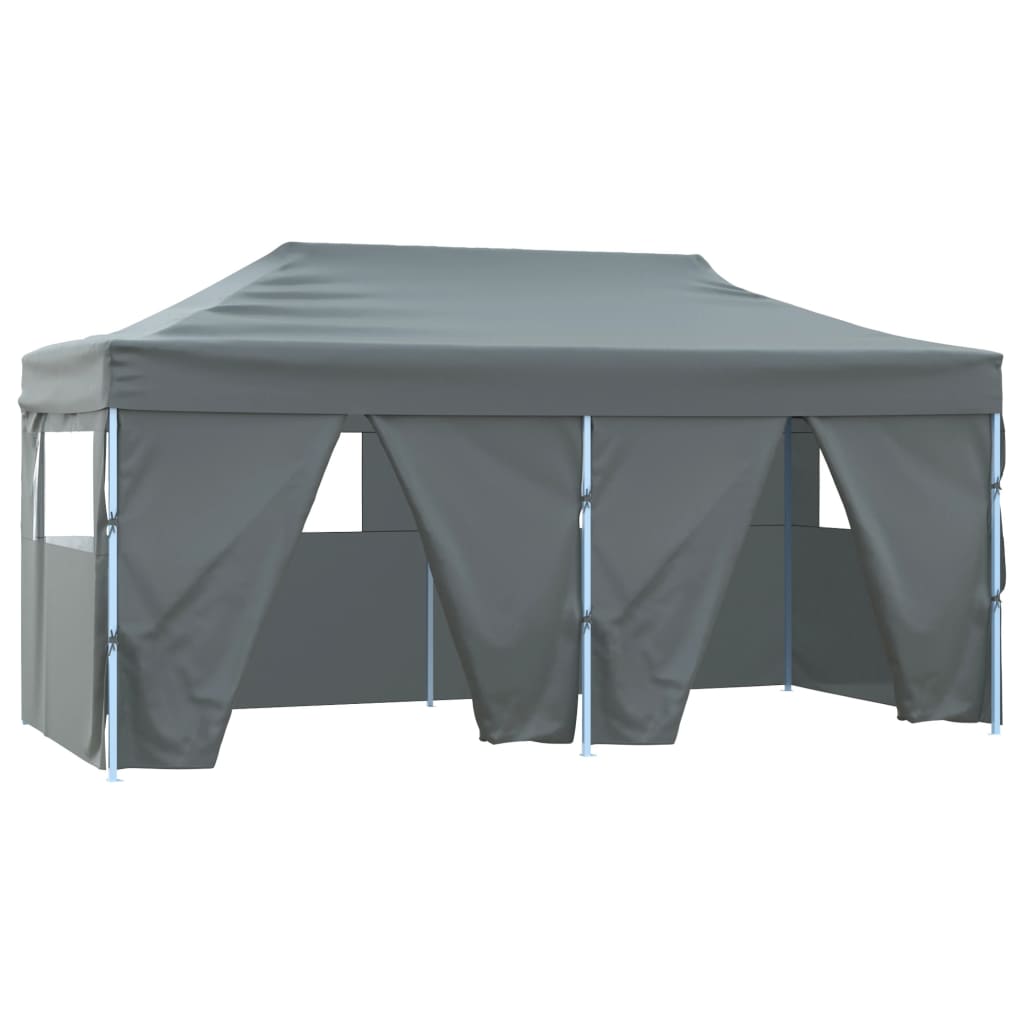 Vetonek Carpa plegable profesional con 4 paredes acero antracita 3x6 m