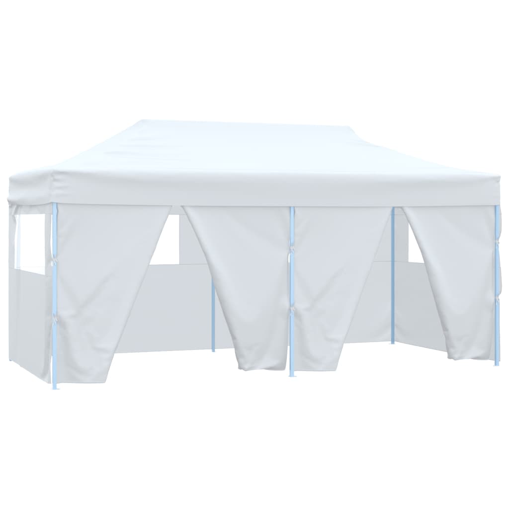 Vetonek Carpa plegable profesional con 4 paredes acero blanco 3x6 m