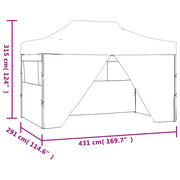 Carpa plegable para celebraciones con 4 paredes blanco 3x4,5 m V0226 Vetonek