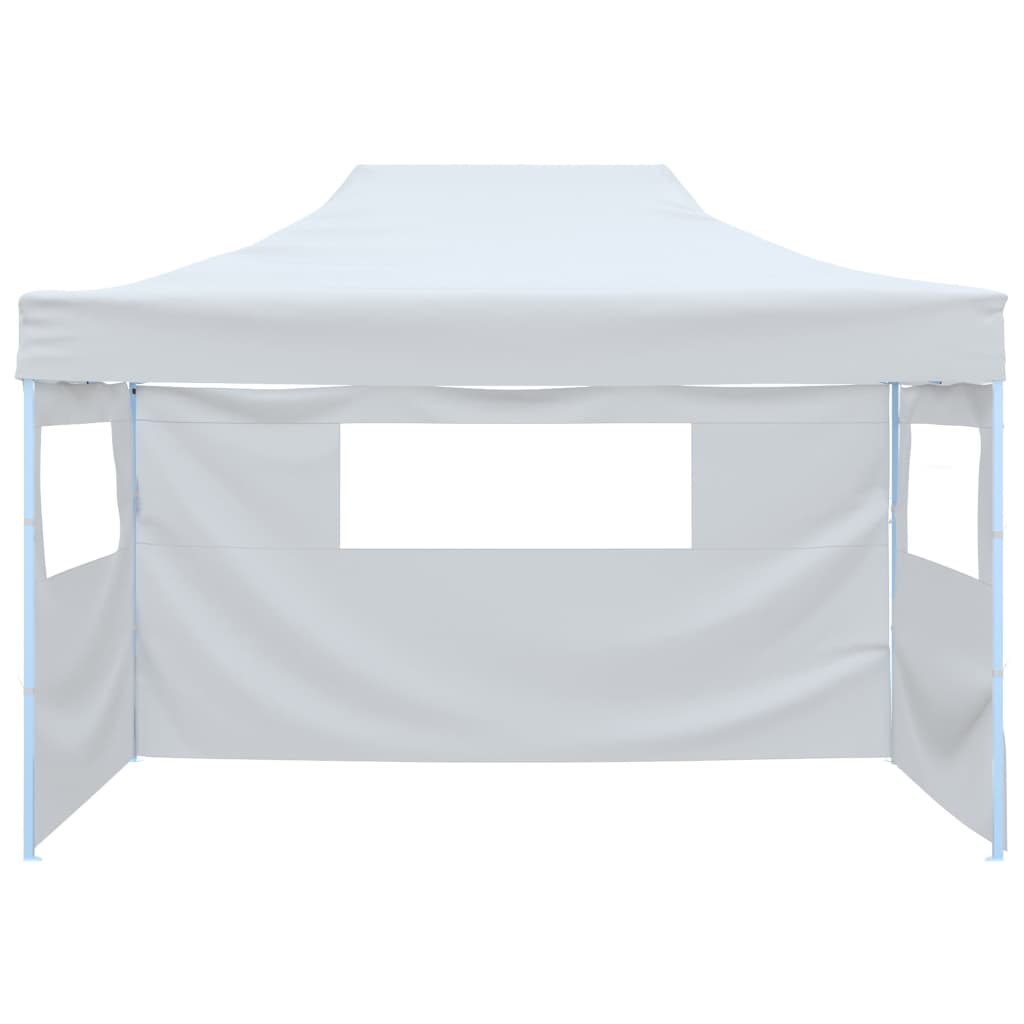 Carpa plegable para celebraciones con 3 paredes blanco 3x4,5 m v0233 - Vetonek