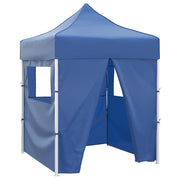 Carpa plegable profesional con 4 paredes acero azul 2x2 m v0318 Vetonek