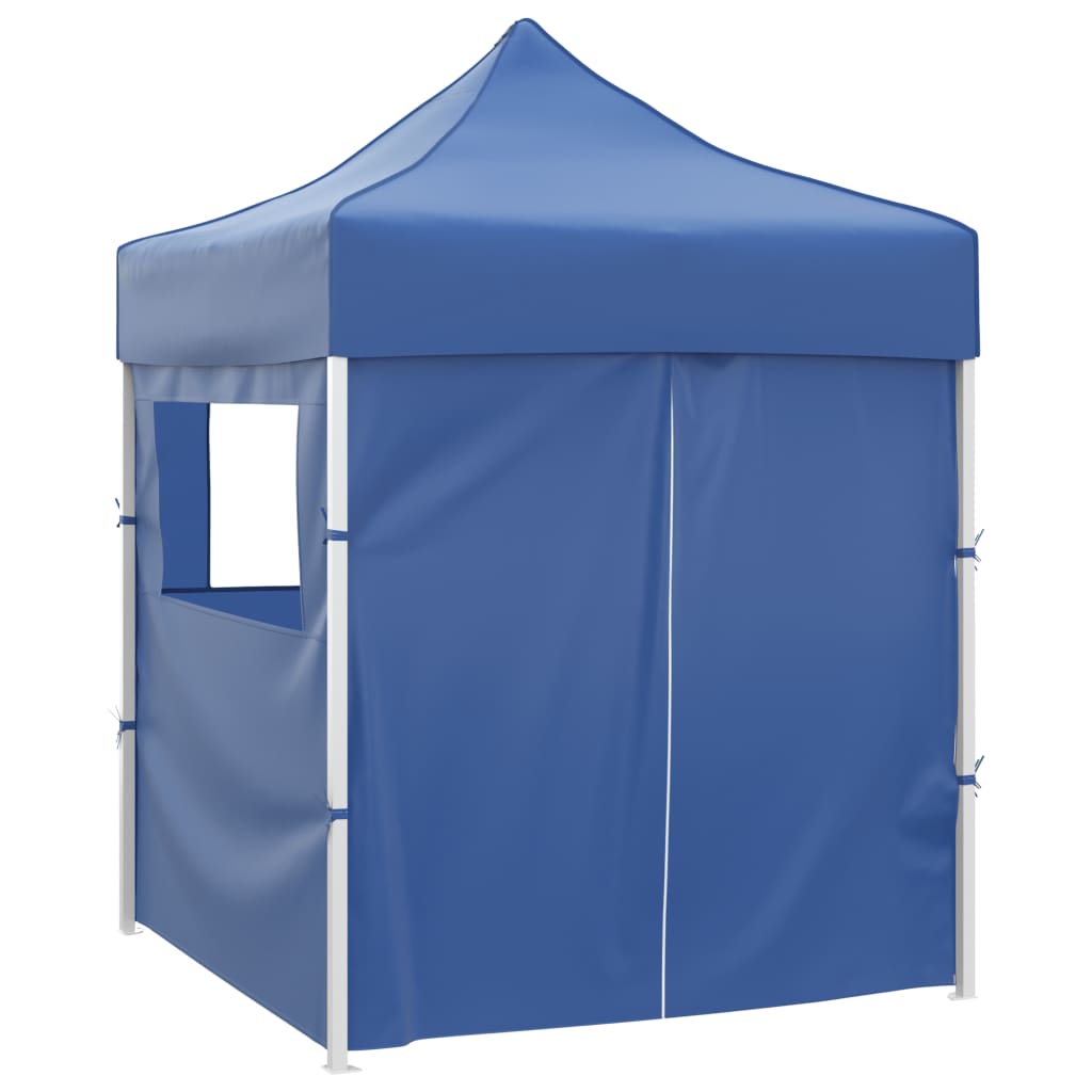 Carpa plegable profesional con 4 paredes acero azul 2x2 m - Vetonek