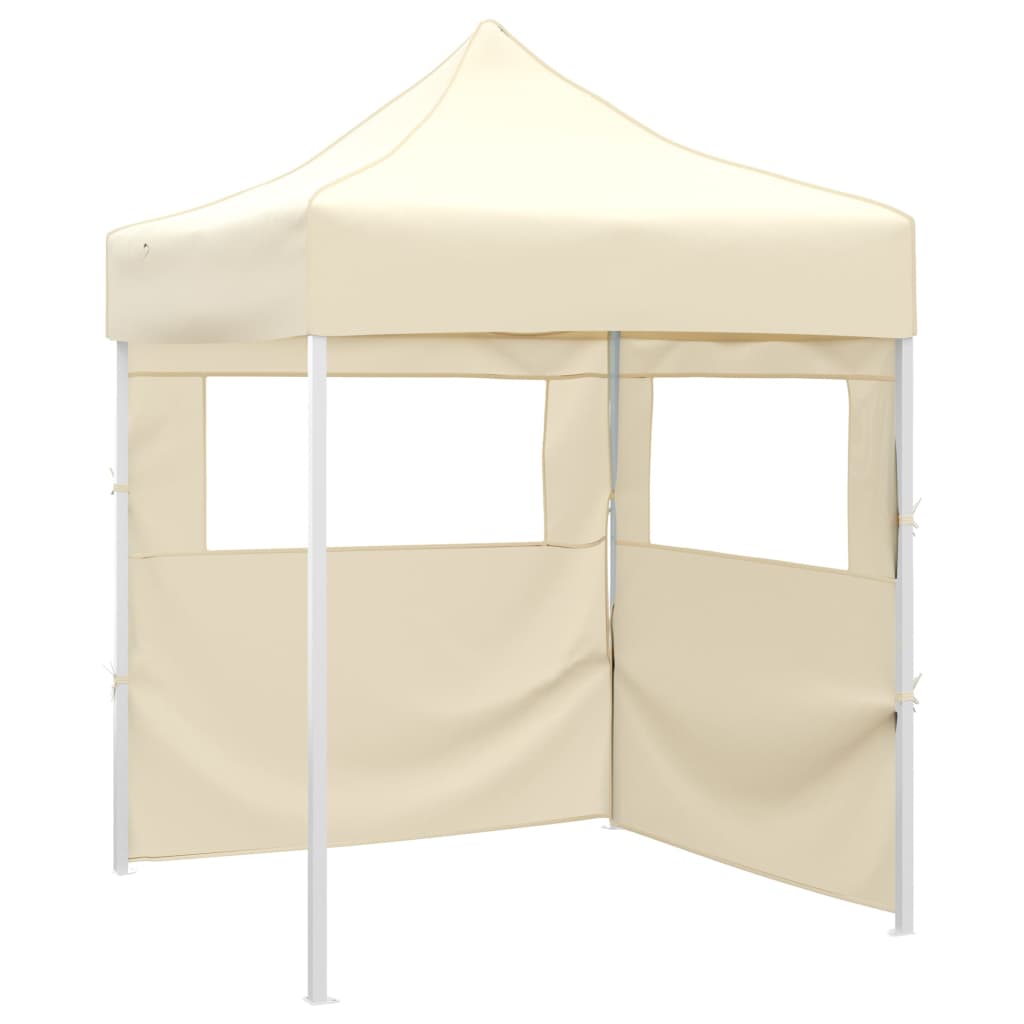 Carpa plegable profesional con 2 paredes acero color crema 2x2m v0332 Vetonek