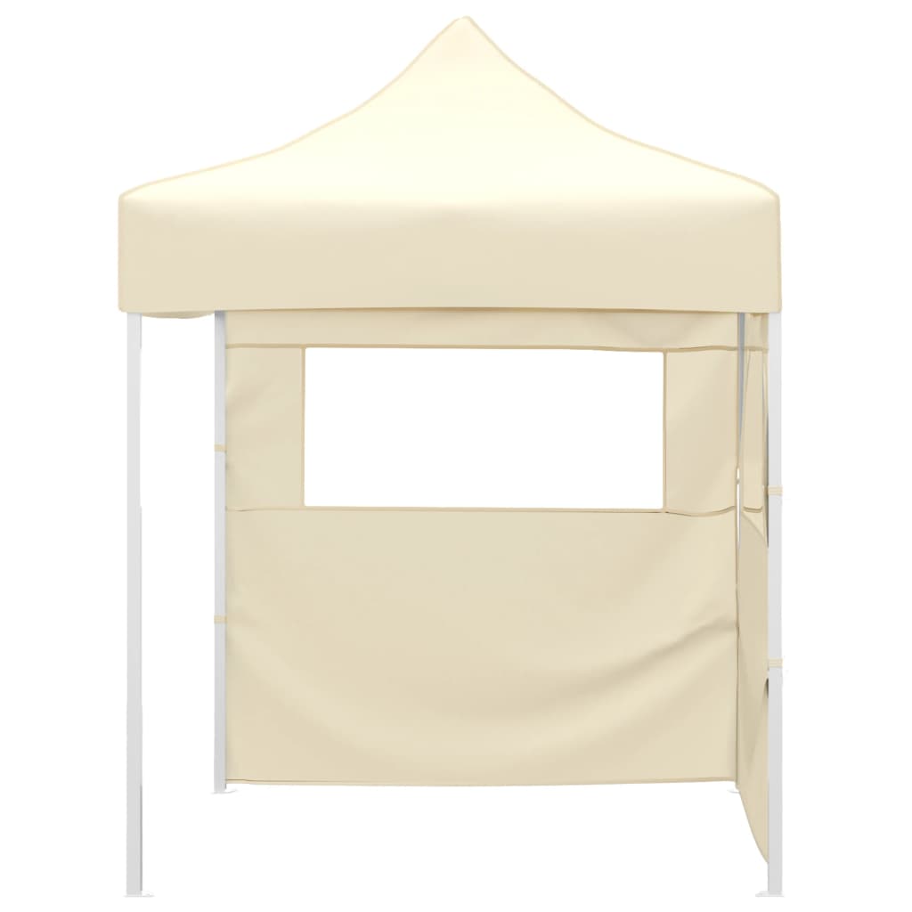 Vetonek Carpa plegable profesional con 2 paredes acero color crema 2x2m