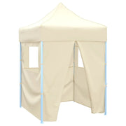 Carpa plegable profesional con 4 paredes acero color crema 2x2m v82 Vetonek